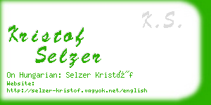 kristof selzer business card
